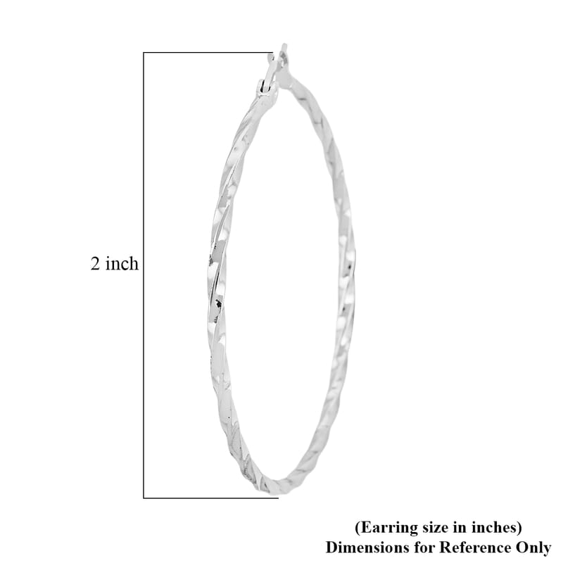 Round Twisted Hoop Earrings in Stainless Steel