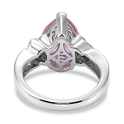 EverTrue African Lilac Quartz (Triplet) and White Zircon 3.80 ctw Enchanted Vine Ring in 18K Rose Gold Plated and Platinum Bond (Size 10.0) (Ships in 5-7 Days)