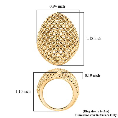 EverTrue Bronzella Collection Caviar Bead Dome Ring in 18K YG Plated Bronze (Size 5.0)