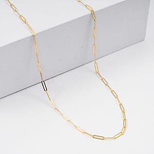 Italian 2mm Paperclip Chain Necklace in 10K Yellow Gold 1.65 Grams (16 Inches)