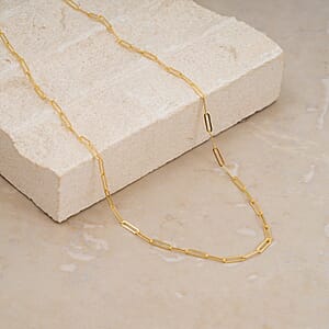 Italian 2mm Paperclip Chain Necklace in 10K Yellow Gold 1.65 Grams (16 Inches)