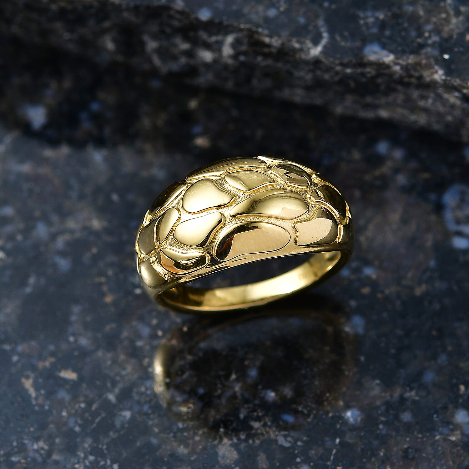 D'Joy Pebbles Ring in 18K Vermeil Yellow Gold Over Sterling Silver (Size 10.0) 6.70 Grams