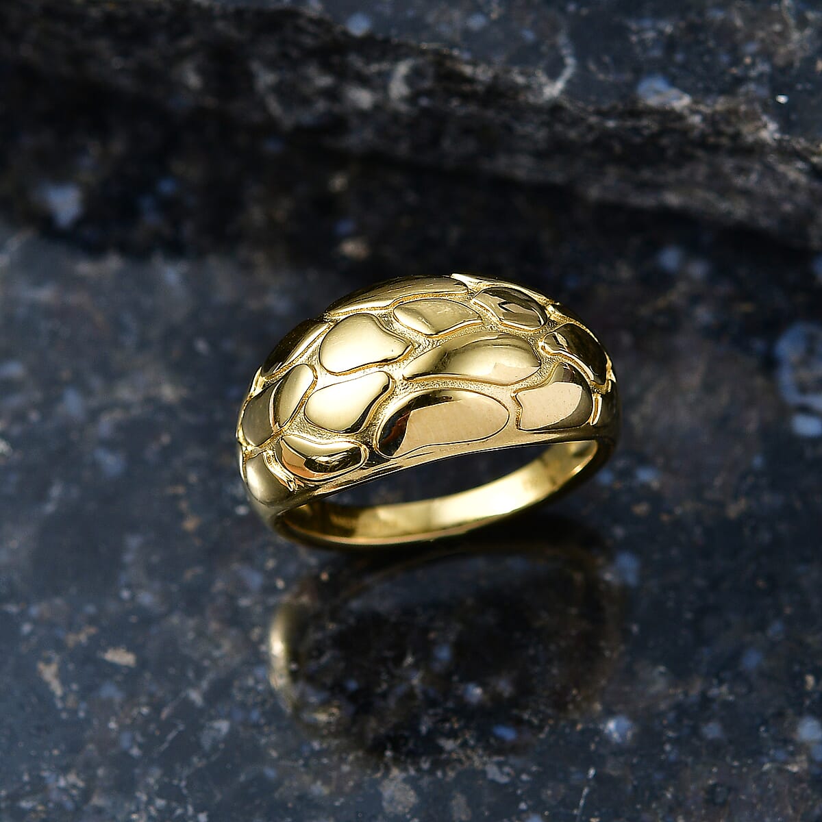 D'Joy Pebbles Ring in 18K Vermeil Yellow Gold Over Sterling Silver (Size 8.0) 6.70 Grams image number 1