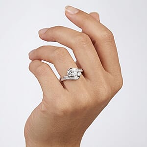 Luxuriant Lab Grown Diamond G-H SI 1.00 ctw Ring in Rhodium Over Sterling Silver (Size 10.0)