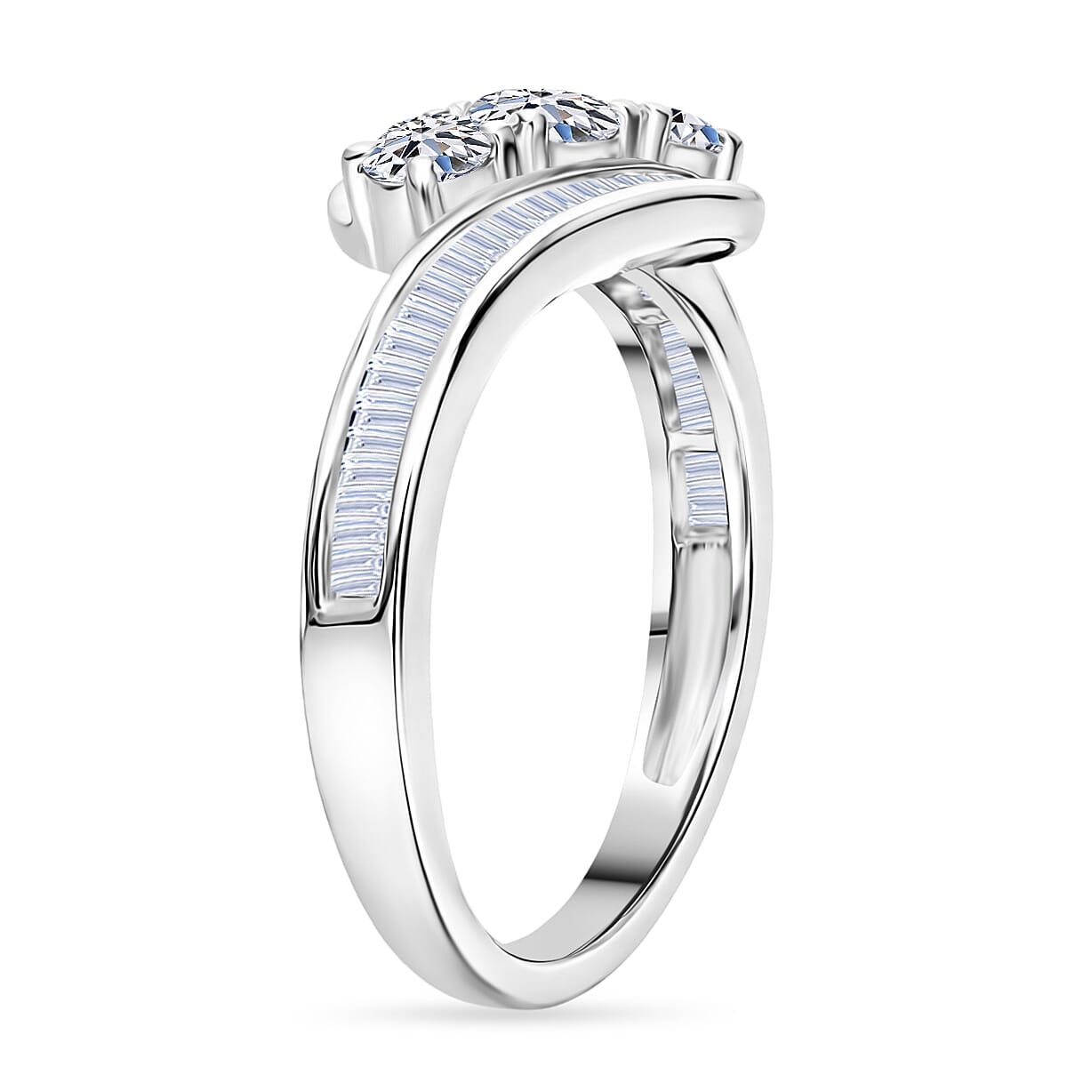 Luxuriant Lab Grown Diamond G-H SI 1.00 ctw Ring in Rhodium Over Sterling Silver (Size 10.0) image number 4