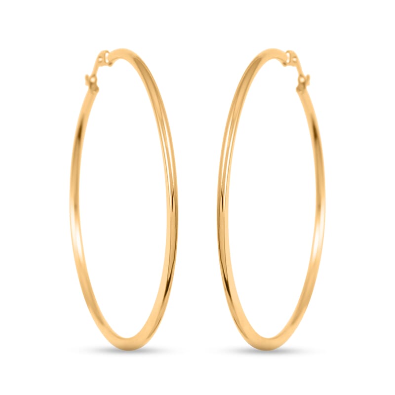 Classic Endless Hoop Earrings in ION Plated YG Stainless Steel