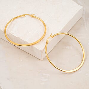 Hoop Earrings in ION Plated YG Stainless Steel