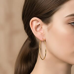 Hoop Earrings in ION Plated YG Stainless Steel