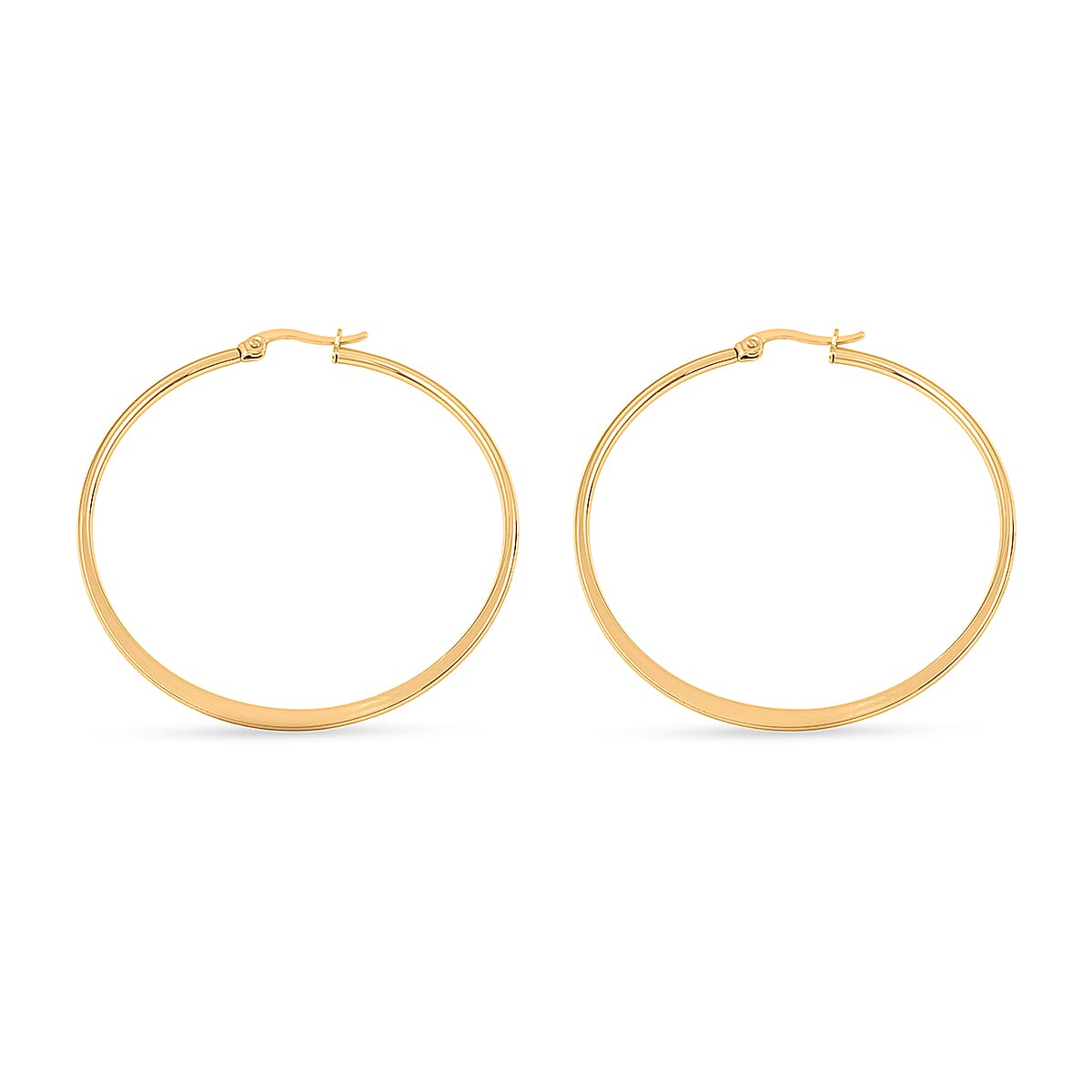 Hoop Earrings in ION Plated YG Stainless Steel image number 3
