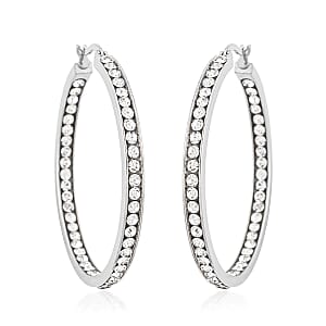 Austrain Crystal Hoop Earrings in Stainless Steel