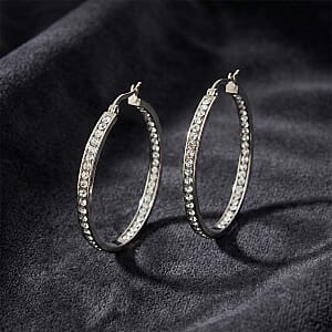 Austrain Crystal Hoop Earrings in Stainless Steel