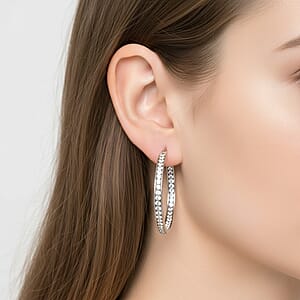 Austrain Crystal Hoop Earrings in Stainless Steel