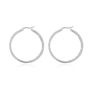 Austrain Crystal Hoop Earrings in Stainless Steel