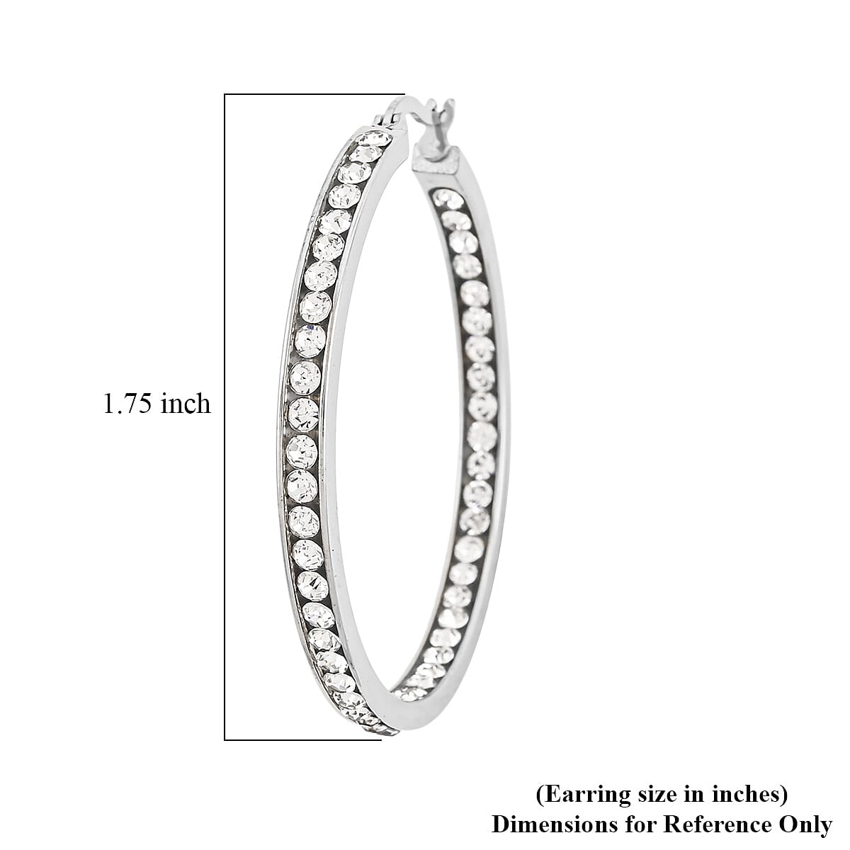 Austrain Crystal Hoop Earrings in Stainless Steel image number 4