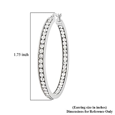 Austrain Crystal Hoop Earrings in Stainless Steel