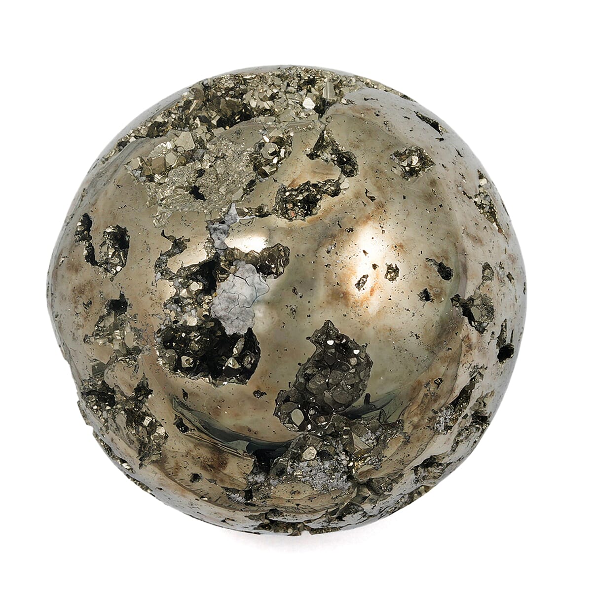 Pyrite Sphere Small 1014 ctw with Free Wooden Tripod Cobra Stand