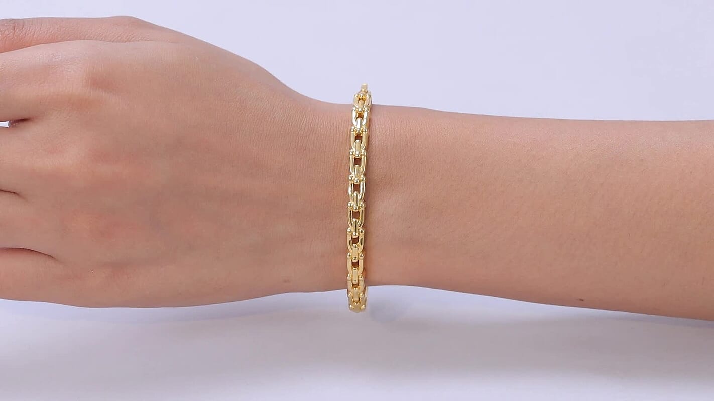 EverTrue Bronzella Collection Bangle Bracelet in 18K Yellow Gold Plated Bronze (6.50 In)