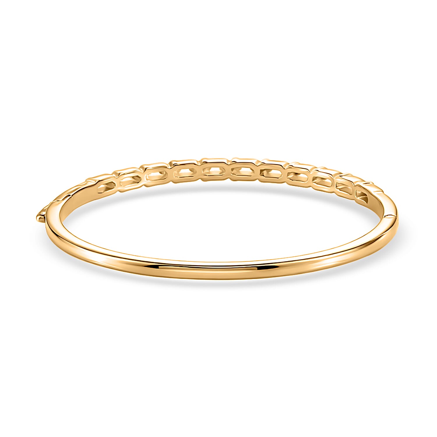 EverTrue Bronzella Collection Fortune Horseshoe Bangle Bracelet in 18K Yellow Gold Plated Bronze (6.50 In)