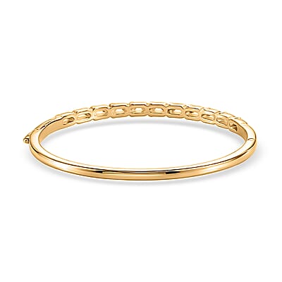EverTrue Bronzella Collection Fortune Horseshoe Bangle Bracelet in 18K Yellow Gold Plated Bronze (6.50 In)