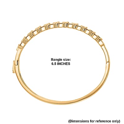 EverTrue Bronzella Collection Fortune Horseshoe Bangle Bracelet in 18K Yellow Gold Plated Bronze (6.50 In)
