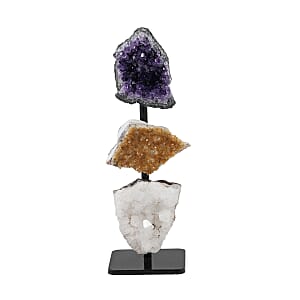 Amethyst, Citrine and Quartz on Stand L
