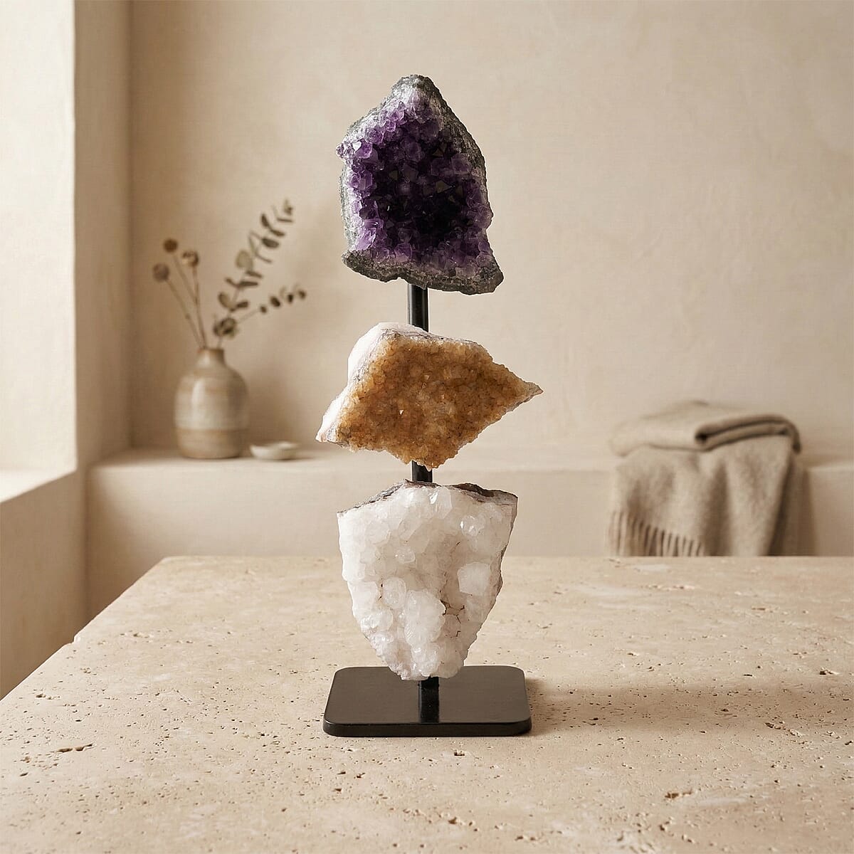 Amethyst, Citrine and Quartz on Stand L image number 1