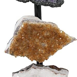 Amethyst, Citrine and Quartz on Stand L