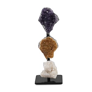 Amethyst, Citrine and Quartz on Stand S