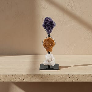 Amethyst, Citrine and Quartz on Stand S