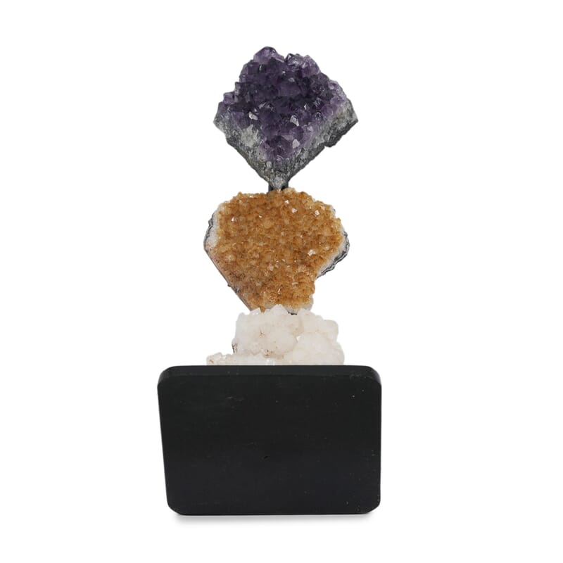Amethyst, Citrine and Quartz on Stand S