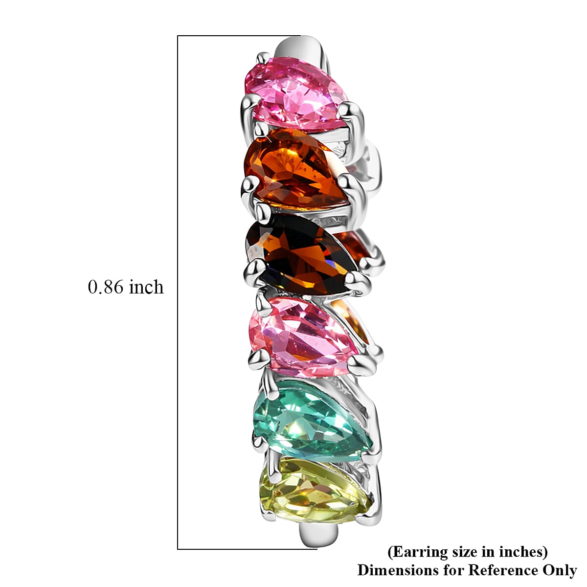 D'Joy Premium Multi Tourmaline 4.50 ctw Earrings in Rhodium Over Sterling Silver image number 4