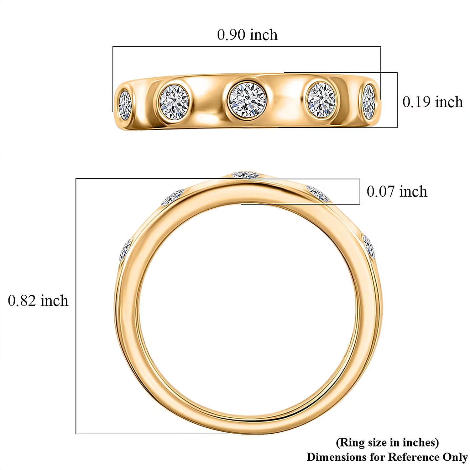 Luxuriant Lab Grown Diamond G-H SI 0.35 ctw Ring in 18K Vermeil Yellow Gold Over Sterling Silver (Size  10.0) (Del. In 10-12 Days)