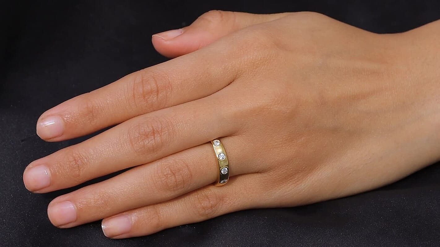 Luxuriant Lab Grown Diamond (G-H, SI) Ring in 18K Vermeil YG Over Sterling Silver (Size 10.0) 0.35 ctw