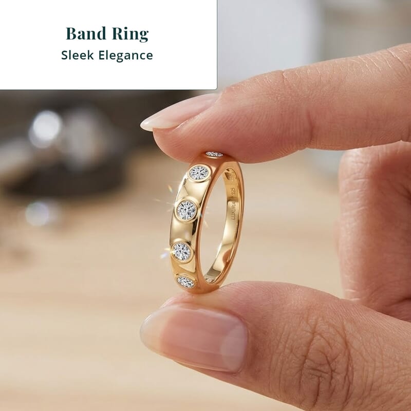 Luxuriant Lab Grown Diamond G-H SI 0.35 ctw Ring in 18K Vermeil Yellow Gold Over Sterling Silver (Size  5.0)