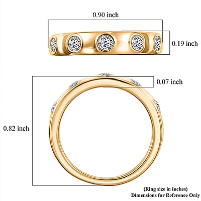 Luxuriant Lab Grown Diamond G-H SI 0.35 ctw Ring in 18K Vermeil Yellow Gold Over Sterling Silver (Size  5.0)
