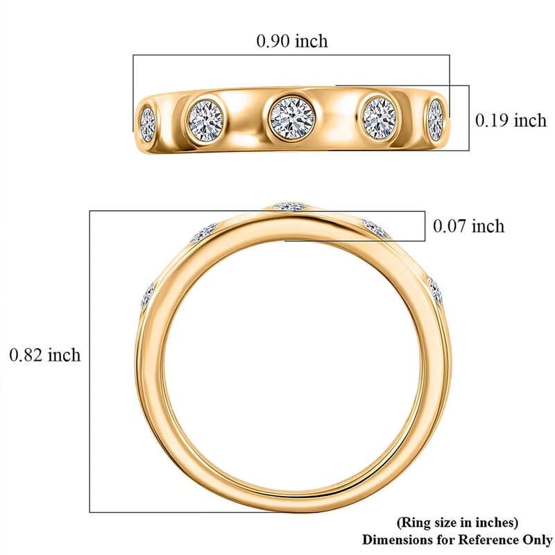 Luxuriant Lab Grown Diamond G-H SI 0.35 ctw Ring in 18K Vermeil Yellow Gold Over Sterling Silver (Size  5.0)