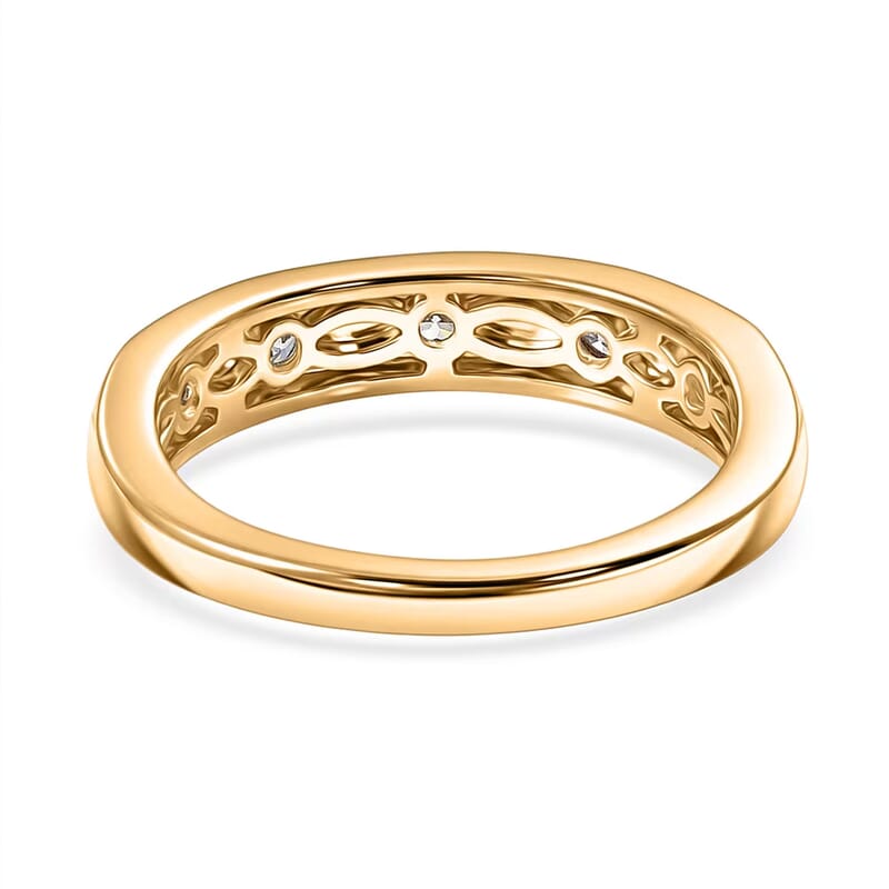 Luxuriant Lab Grown Diamond G-H SI 0.35 ctw Ring in 18K Vermeil Yellow Gold Over Sterling Silver (Size  5.0)