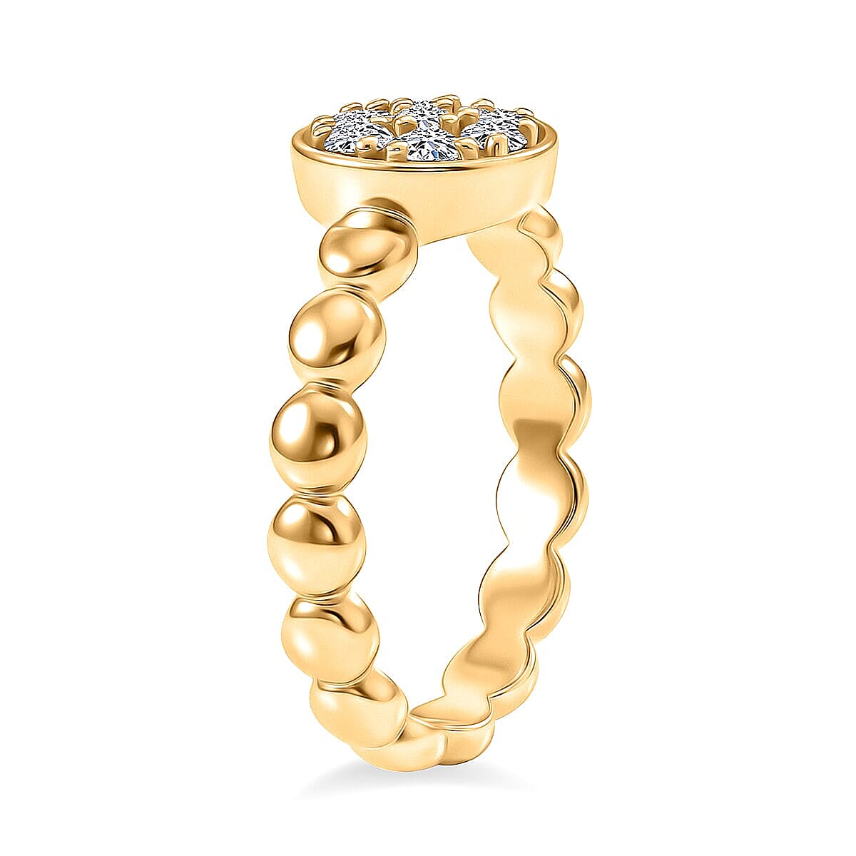 Luxuriant Lab Grown Diamond G-H SI 0.35 ctw Cluster Ring in 18K Vermeil Yellow Gold Over Sterling Silver (Size  10.0) (Del. In 10-12 Days) image number 3