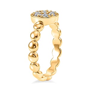 Luxuriant Lab Grown Diamond G-H SI 0.35 ctw Cluster Ring in 18K Vermeil Yellow Gold Over Sterling Silver (Size  10.0) (Del. In 10-12 Days)