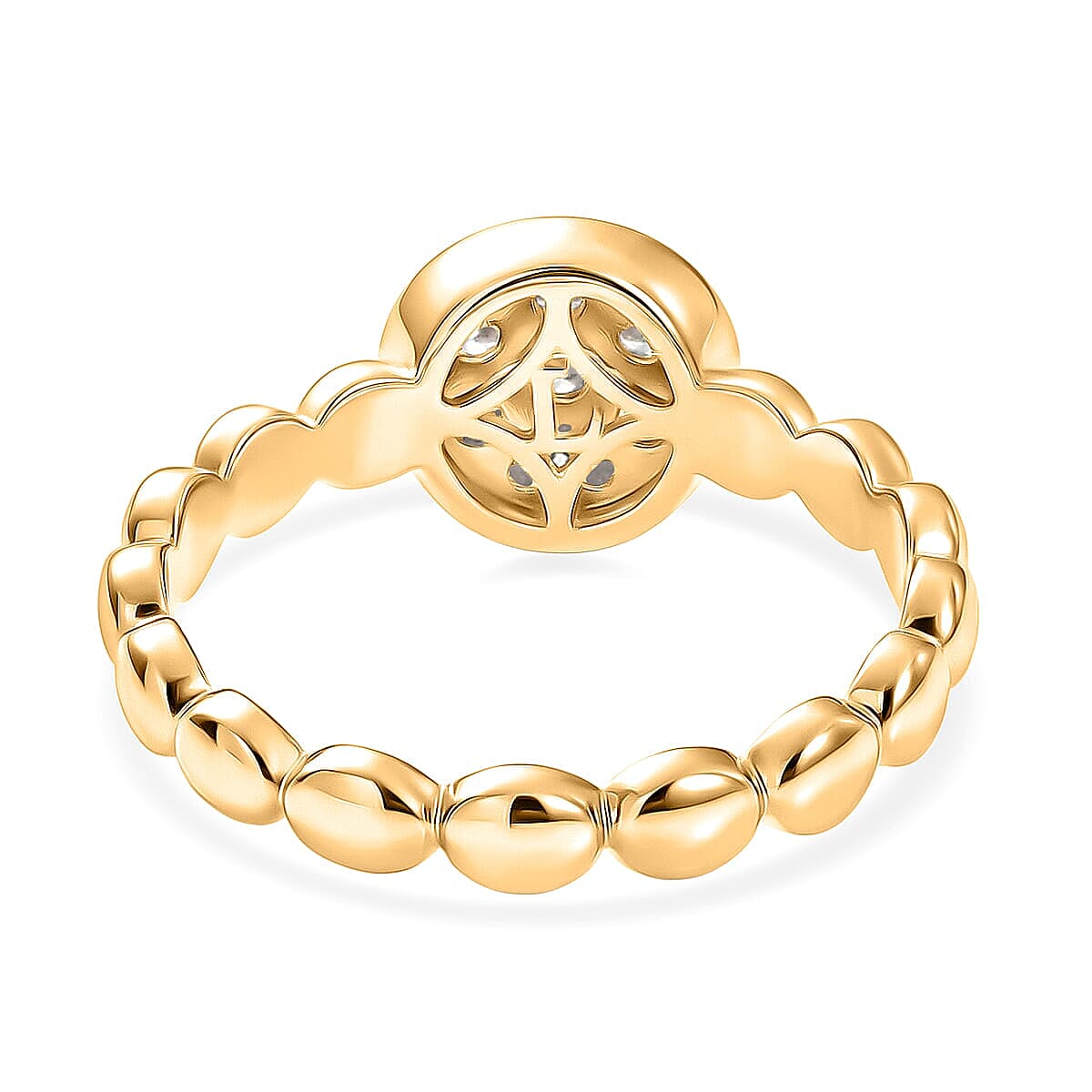 Luxuriant Lab Grown Diamond G-H SI 0.35 ctw Cluster Ring in 18K Vermeil Yellow Gold Over Sterling Silver (Size  10.0) (Del. In 10-12 Days) image number 4