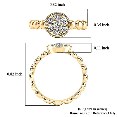 Luxuriant Lab Grown Diamond G-H SI 0.35 ctw Cluster Ring in 18K Vermeil Yellow Gold Over Sterling Silver (Size  10.0)