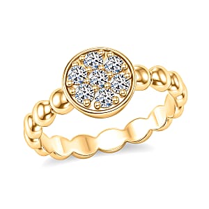Luxuriant Lab Grown Diamond G-H SI 0.35 ctw Cluster Ring in 18K Vermeil Yellow Gold Over Sterling Silver (Size 7.0)