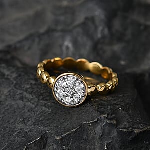 Luxuriant Lab Grown Diamond G-H SI 0.35 ctw Cluster Ring in 18K Vermeil Yellow Gold Over Sterling Silver (Size 7.0)