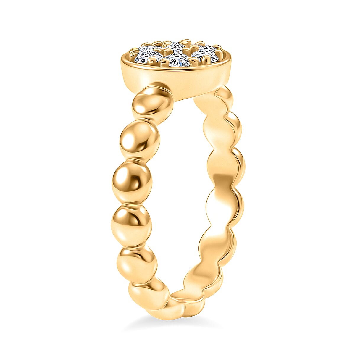 Luxuriant Lab Grown Diamond G-H SI 0.35 ctw Cluster Ring in 18K Vermeil Yellow Gold Over Sterling Silver (Size 7.0) image number 3
