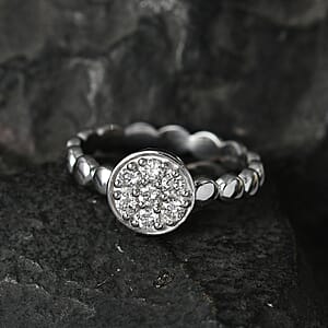 Luxuriant Lab Grown Diamond G-H SI 0.35 ctw Cluster Ring in Rhodium Over Sterling Silver (Size 7.0)