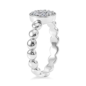 Luxuriant Lab Grown Diamond G-H SI 0.35 ctw Cluster Ring in Rhodium Over Sterling Silver (Size 7.0)