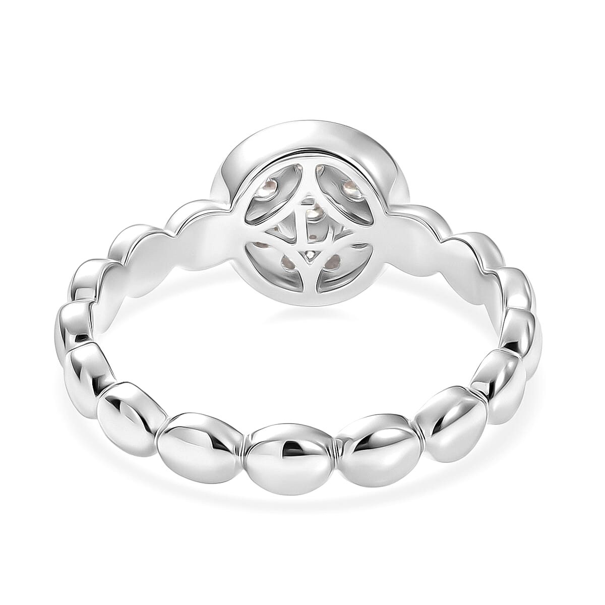 Luxuriant Lab Grown Diamond G-H SI 0.35 ctw Cluster Ring in Rhodium Over Sterling Silver (Size 7.0) image number 4