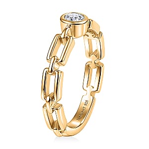 Luxuriant Lab Grown Diamond G-H SI 0.15 ctw Ring in 18K Vermeil Yellow Gold Over Sterling Silver (Size  10.0) (Del. In 10-12 Days)