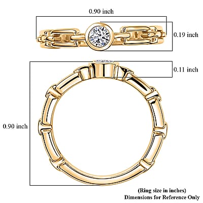 Luxuriant Lab Grown Diamond G-H SI 0.15 ctw Ring in 18K Vermeil Yellow Gold Over Sterling Silver (Size  10.0)