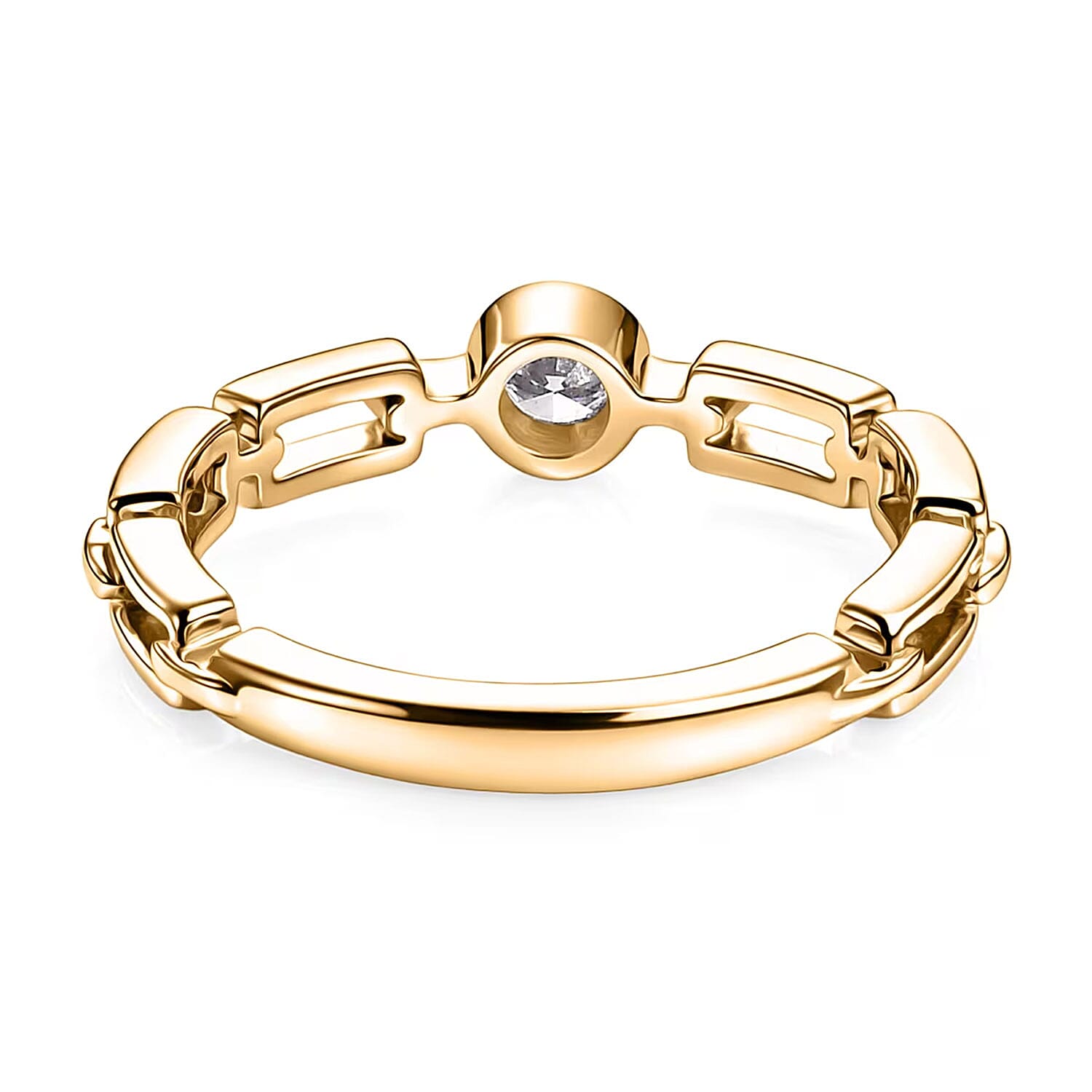 Luxuriant Lab Grown Diamond G-H SI 0.15 ctw Ring in 18K Vermeil Yellow Gold Over Sterling Silver (Size  10.0)